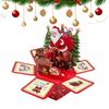 3D Christmas Cards Popup Festive Santa Greeting Cards Hexagonal Christmas Ornament With Envelops Sticky Notes for Kid Gifts
