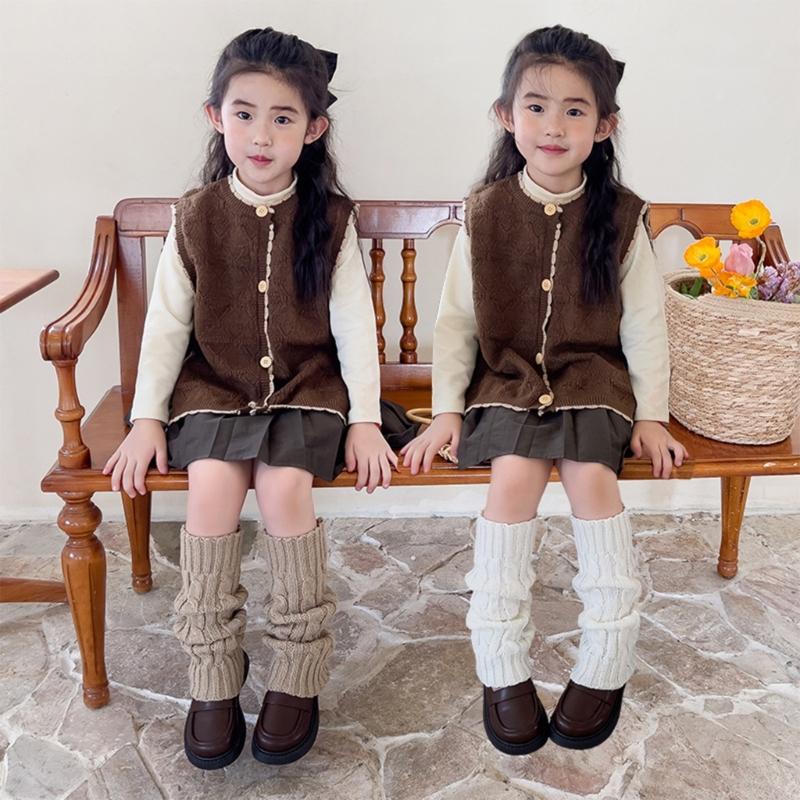 Fashion Knit Leg Warmers for Little Girls Slouchy Socks for Dress Toddler Winter Cable Knit Socks Thicken Warm Leggings