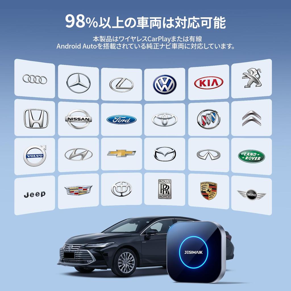 JESIMAIK CarPlay AI Box supports video viewing with Android app card 512GB 4GLITE aluminum alloy housing with heat high stable wireless automatic