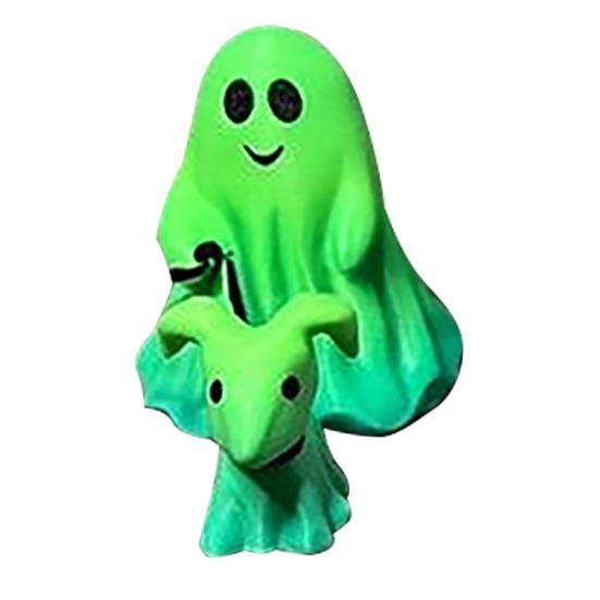 Halloween Ghost Walking Dog Statue Spooky for Halloween Home Tabletop Ghost Dog Figurine Garden Decor