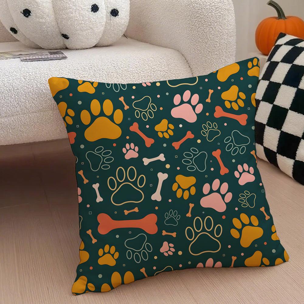 Schattige Hondensporen Huisdier Stijl Kussenhoes Sierkussenhoes Verborgen Knop Duurzaam Polyester Stoelkussen