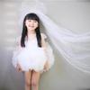 Korean Style White Princess Dress for Girls - Formal Birthday & Pageant Wear