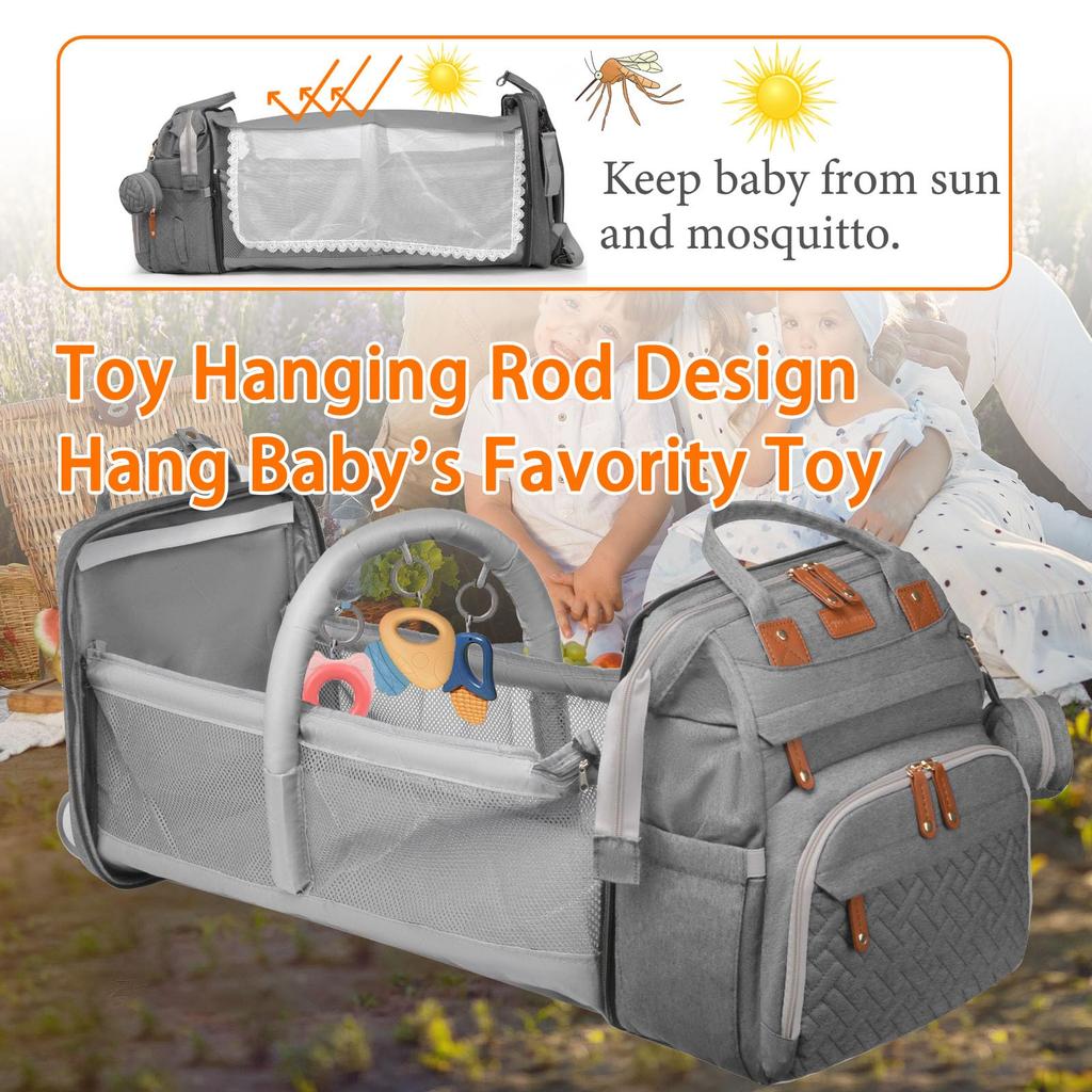 Diaper Bag, Backpack with Changing Station, Waterproof Baby Bag for Boys & Girls, USB Charging Port for Parents, Travel Backpack