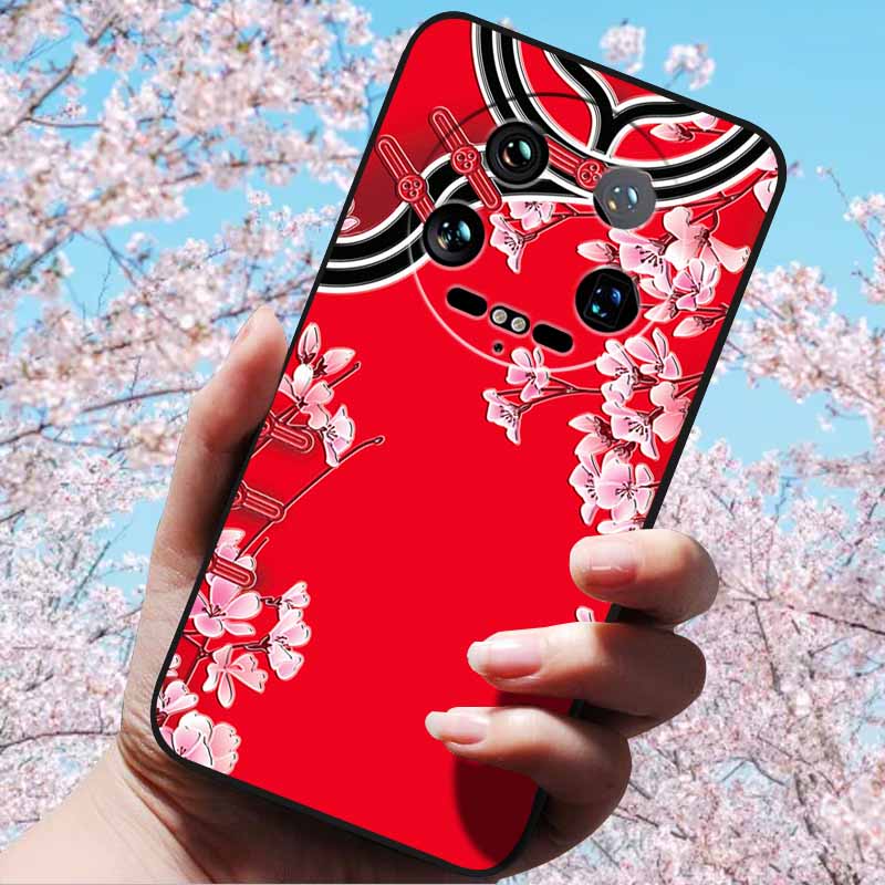 For Xiaomi 14 Ultra 5G 6.73" 14 Pro Cases Fashion 3D Retro Embossed Relief Soft TPU Siliocn Back Cover for Xiaomi 14 Capa Mi 14