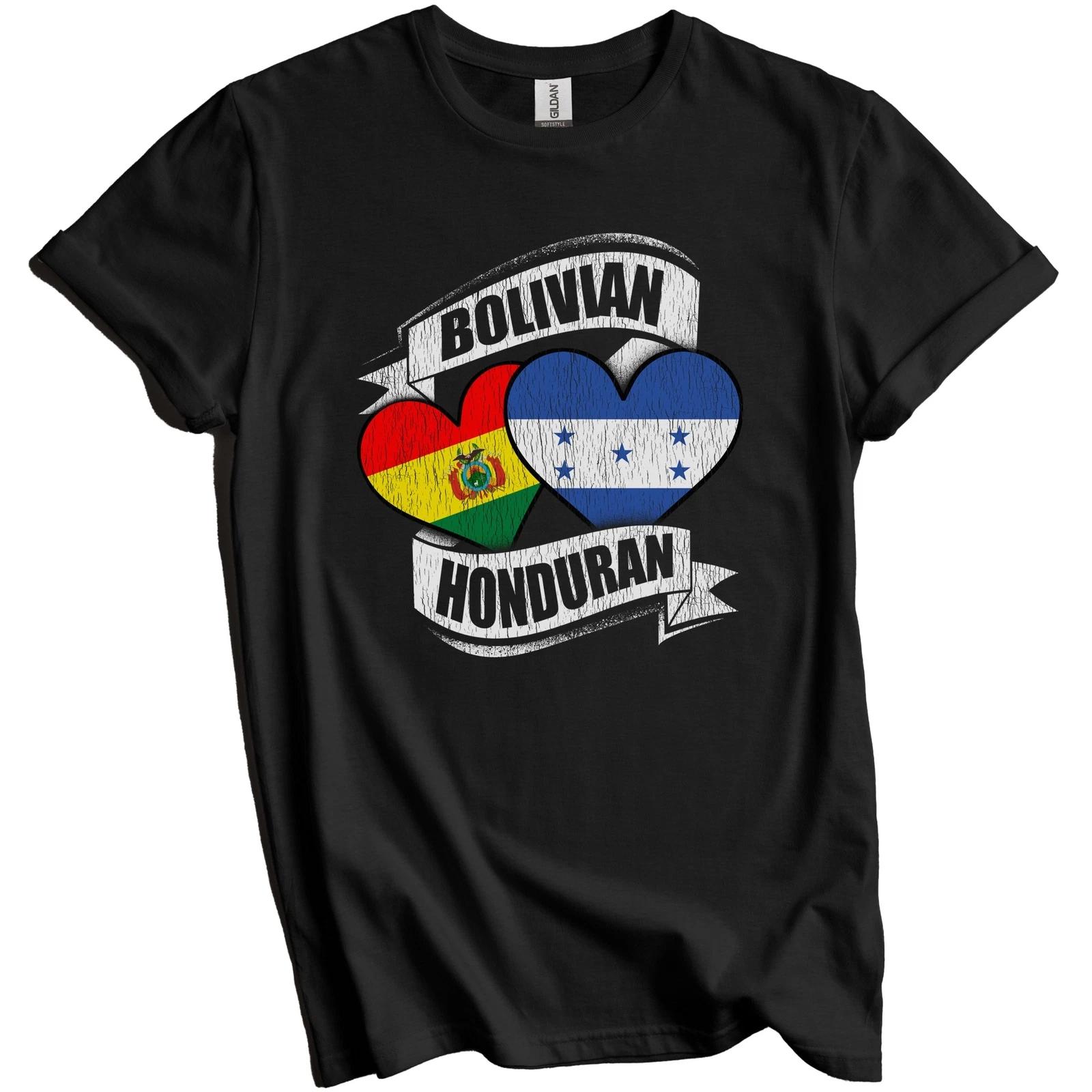 Bolivian Honduran Hearts Bolivia Honduras Flags T-Shirt L