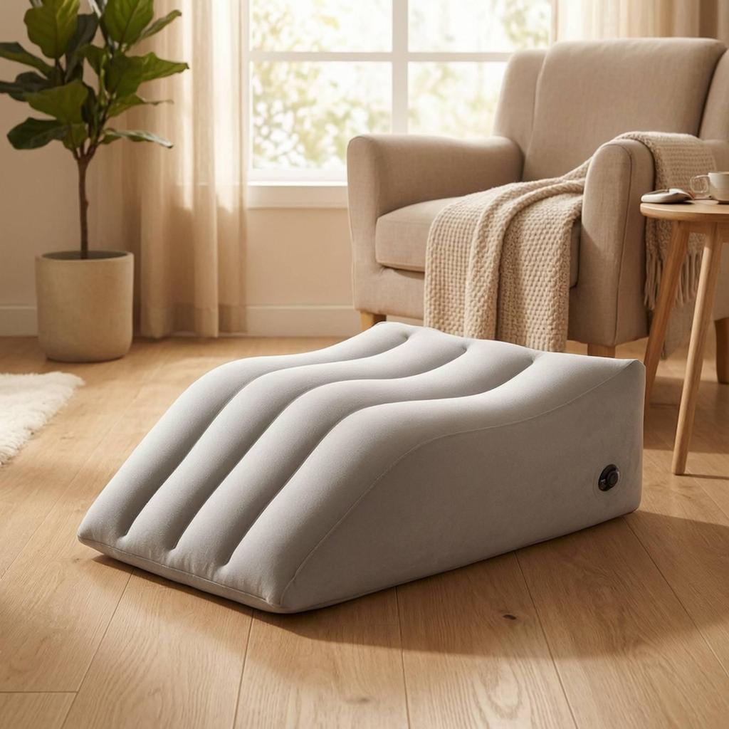 Ergonomic Inflatable Wedge Pillow Compact Leg Elevator Foldable Bed