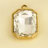 Rectangle Geometric Stainless Steel Pendants For Jewelry Making Supplies One Side Rhinestone Charm DIY Necklace Earrings Pendant
