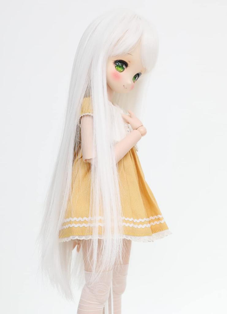 Linfairy Size Doll Wig for BJD Long Hair 1/3 Figures, (White)