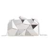 Acryl Mini Box Clutch Met Ketting Zilver Elegante Avondtas Voor Dagelijks Gebruik