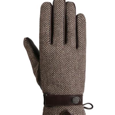Mănuși SARTOR Piele Atingere Herringbone Maro