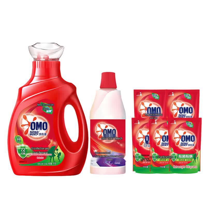 OMO Antibacterial & Anti-mite Laundry Detergent Set with Color Bleach