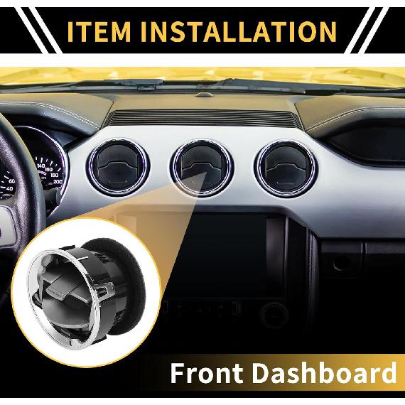 Dashboard AC Heater Air Vent for Ford F150 2009-2014 Center Dash A/C Outlet Air Outlet Vent Duct Plastic Black Titanium Tone 1 Pc
