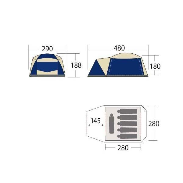 2732 [scoot DX6 For 6 People Blue X Beige X Brown]