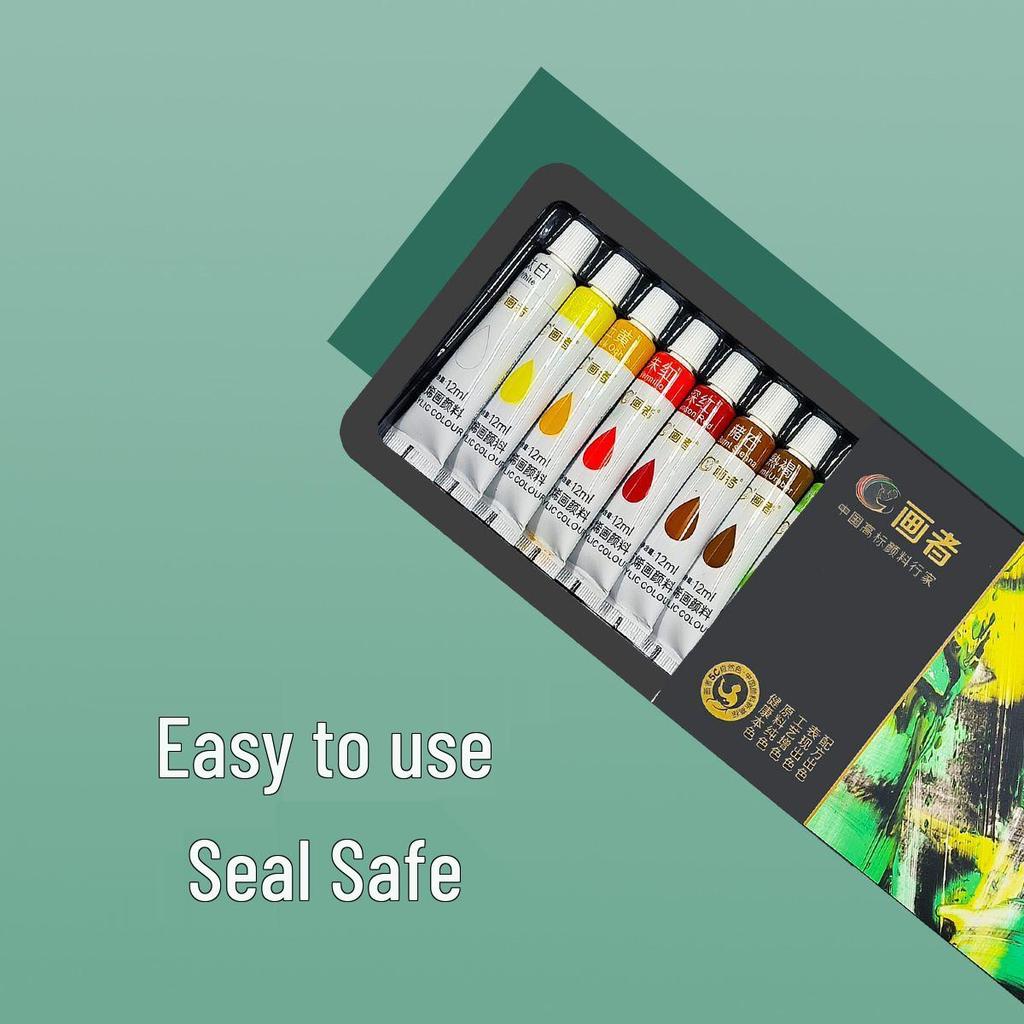 Set di Vernici Acriliche per Artisti, 36 Colori (Tubi da 12 ml), Senza Formaldeide, Portatile per Progetti Artistici Fai da Te
