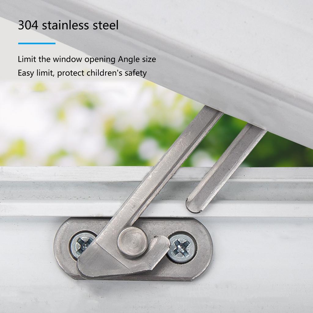 2pcs/set Window Restrictor Clips 304 Stainless Steel Window Safety Locks Protect Children Secure & Easy To Install