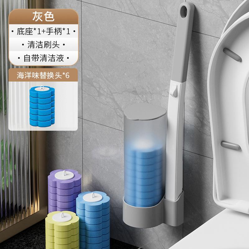 Disposable Toilet Brush, Sponge Replacement Head, Toilet Cleaning Brush Set, No Dead Ends, Decontamination, Household Disposable Toilet Brush