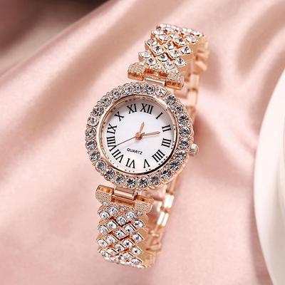 Dámské módní dámské hodinky s diamantovou římskou stupnicí Jednoduché vodní diamantové britské dámské módní hodinky