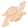 D5 4Pcs Flower Wood Carved Corner Onlay Applique Door Cabinet Vintage Style Furniture Decor Home European Style Rose Applique
