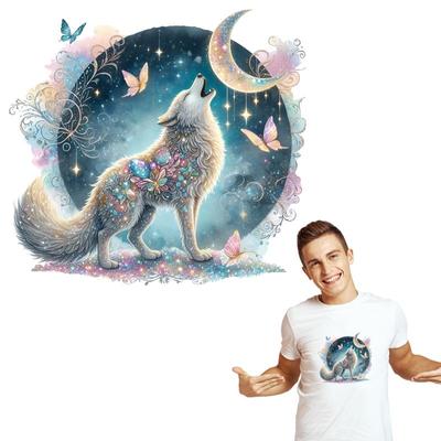 Wolf Thermal Sticker On Clothes Vinyl Heat Press Appliqued T-Shirt Diy Hoodies Parches Ropa Clothes Stickers Thermal Patch
