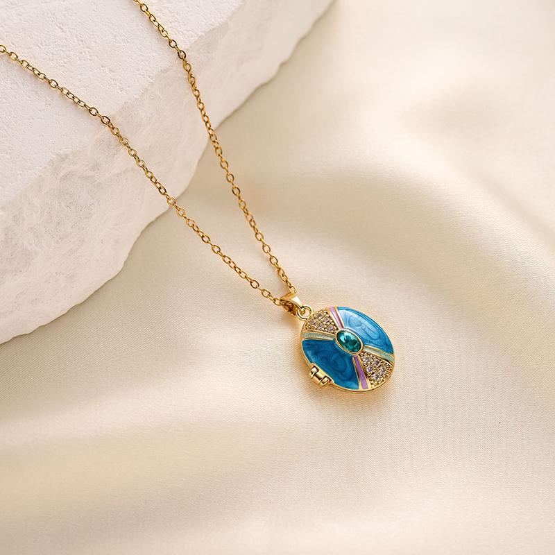 Collana con Ciondolo Portafoto a Forma di Cuore Ovale Apribile in Acciaio Inossidabile per Donna Gioielli Moda Vintage Regali