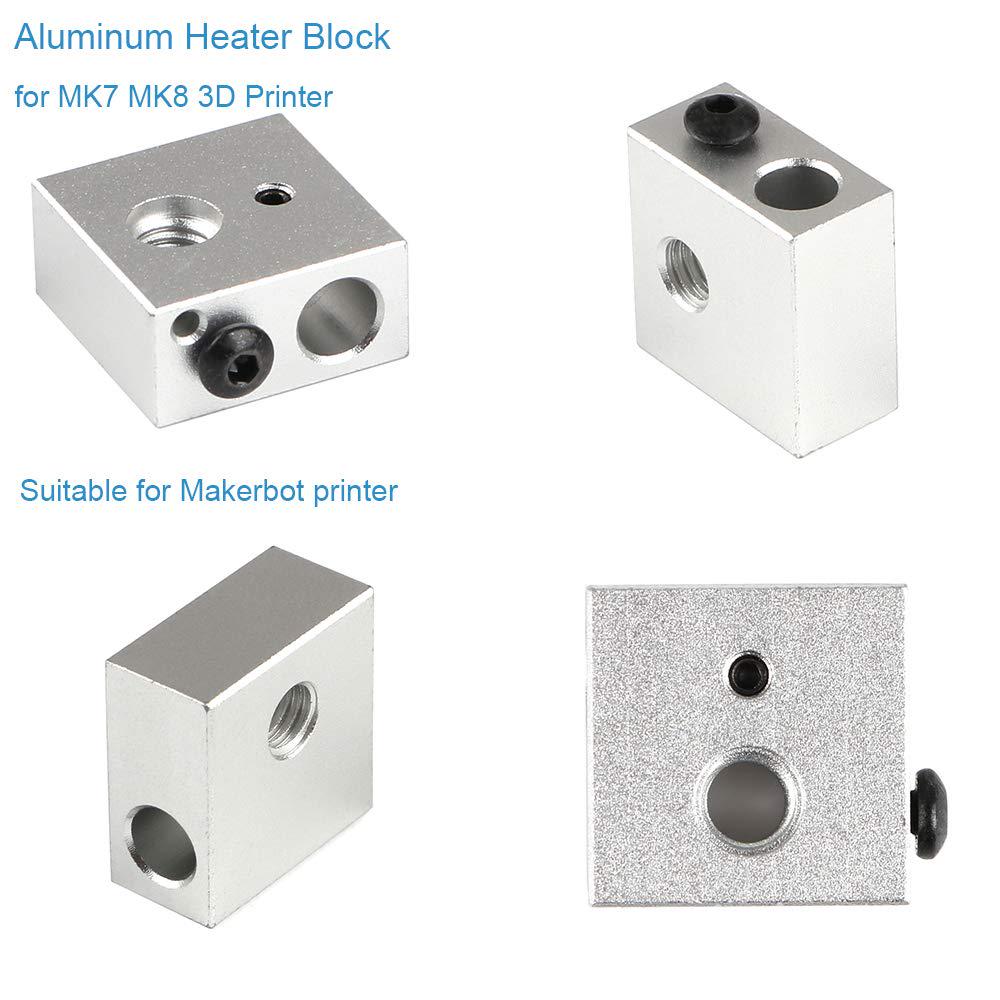 5Pcs Aluminum Heater Block for MK7 MK8 Makerbot Reprap 3D Printers