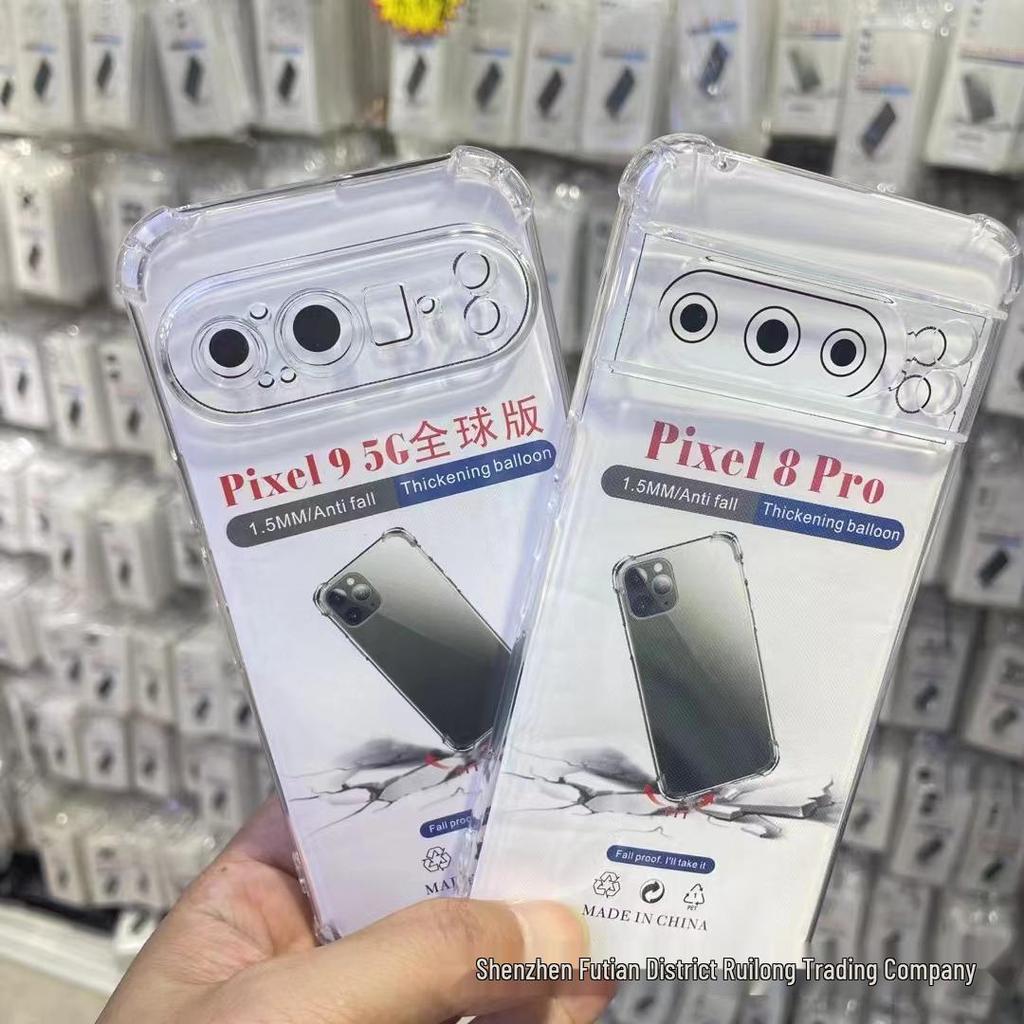 Průhledné ochranné pouzdro na telefon Google Pixel 9/9Pro/8A se 7 airbagy, měkký obal proti pádu
