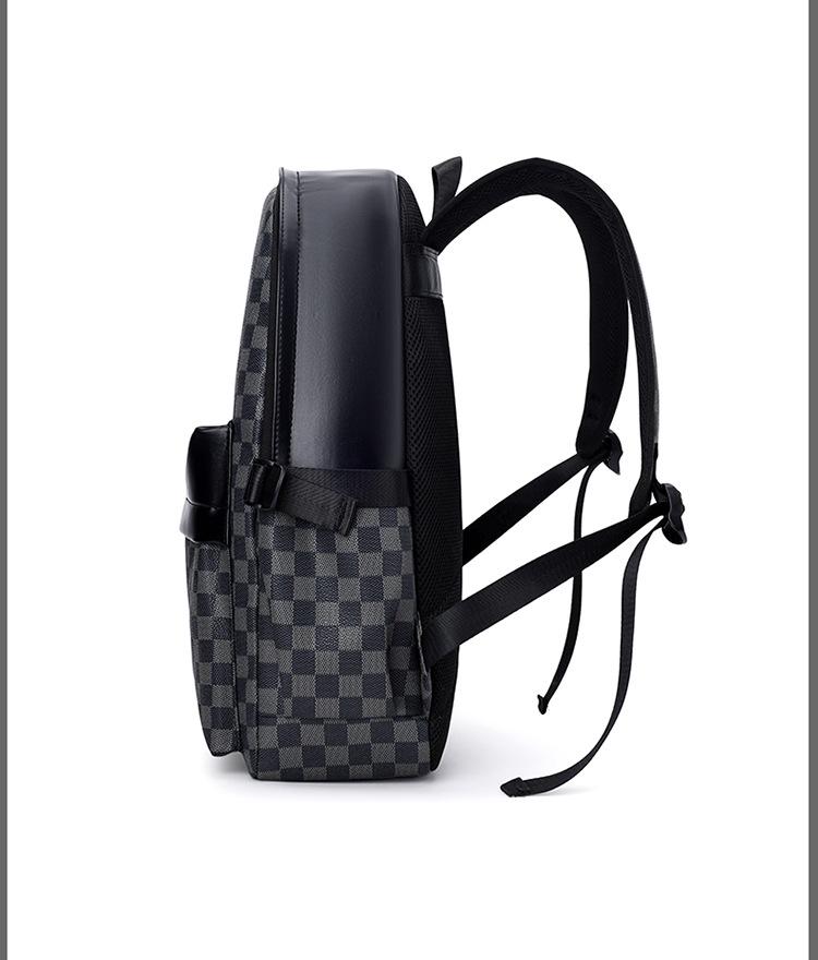 Stylish Men's Plaid Business Backpack: Versatile, Large-Capacity, Perfect for Commuting