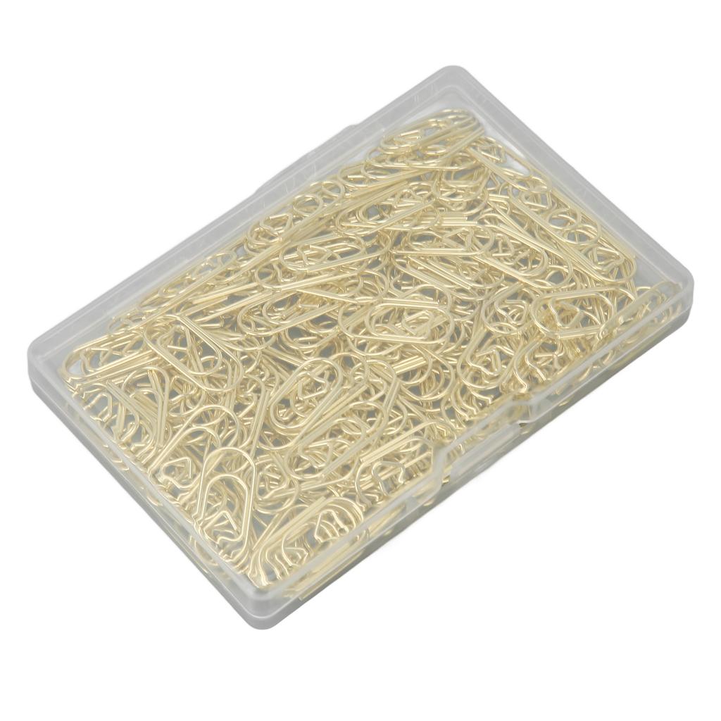 150Pcs Cute Paper Clips Heart Shaped Style Exquisite Electroplated Anti Slip Fancy Paperclips for