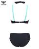 Damski Kostium Kąpielowy Letni Strój Plażowy Bikini z Wiązaniem na Szyi Push Up Bandażowy Strój Kąpielowy