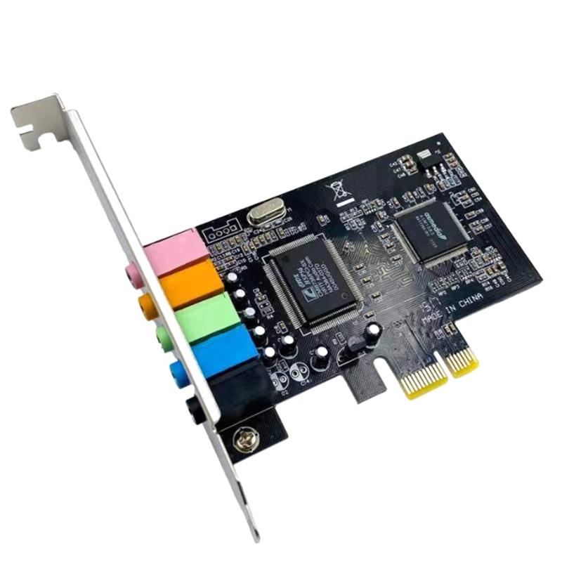 Pci-E 5.1 Sound Card Computer Pcie 5.1 Channel 3D Audio 6 Channels 3D Games Music Digital Sound Card Pci Express 5.1 Ch 24Bit