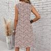 Plus Size V Neck Sleeveless Dress Watercolor Blossom Print For Outdoor Garden Party