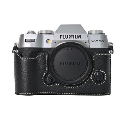 Litchi Skin PU Leather Half Case for Fujifilm Fuji XT50 XS10 XS20 XT30 XT30II XT20 XT10 XT5 XM5 Battery Opening Cover With Strap