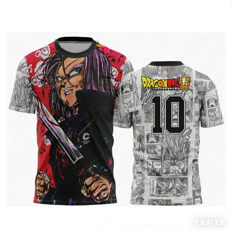 2026 Summer Dragon Ball Retro Fitness T-shirt Men's Oversized 3D Printed Short-sleeved Family Unisex Children's Sports Shirt