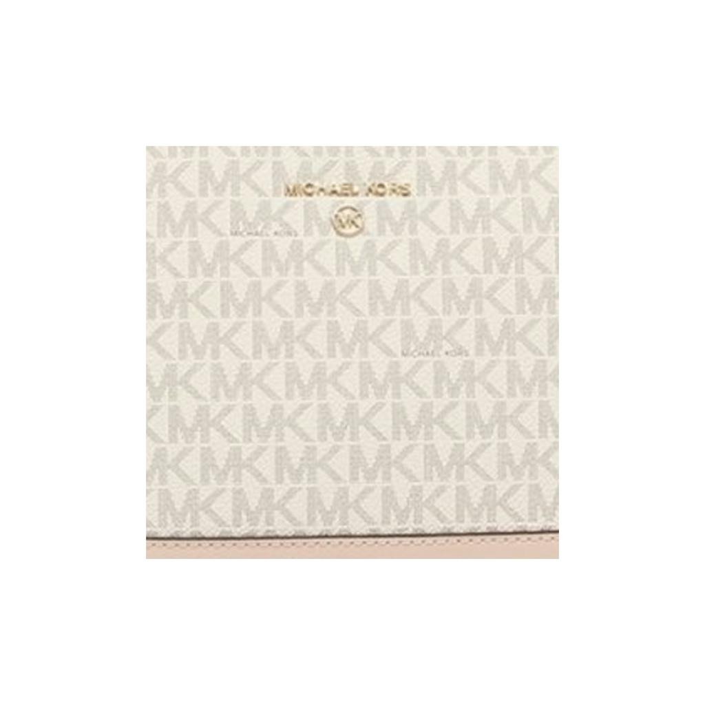 Michael Kors MK Jet Set Charm Monogram Vintage Coated Canvas And Leather Detail Crossbody Bag Large Women crossbody bag 32T1GT9C3B-VANL/SFTPINK