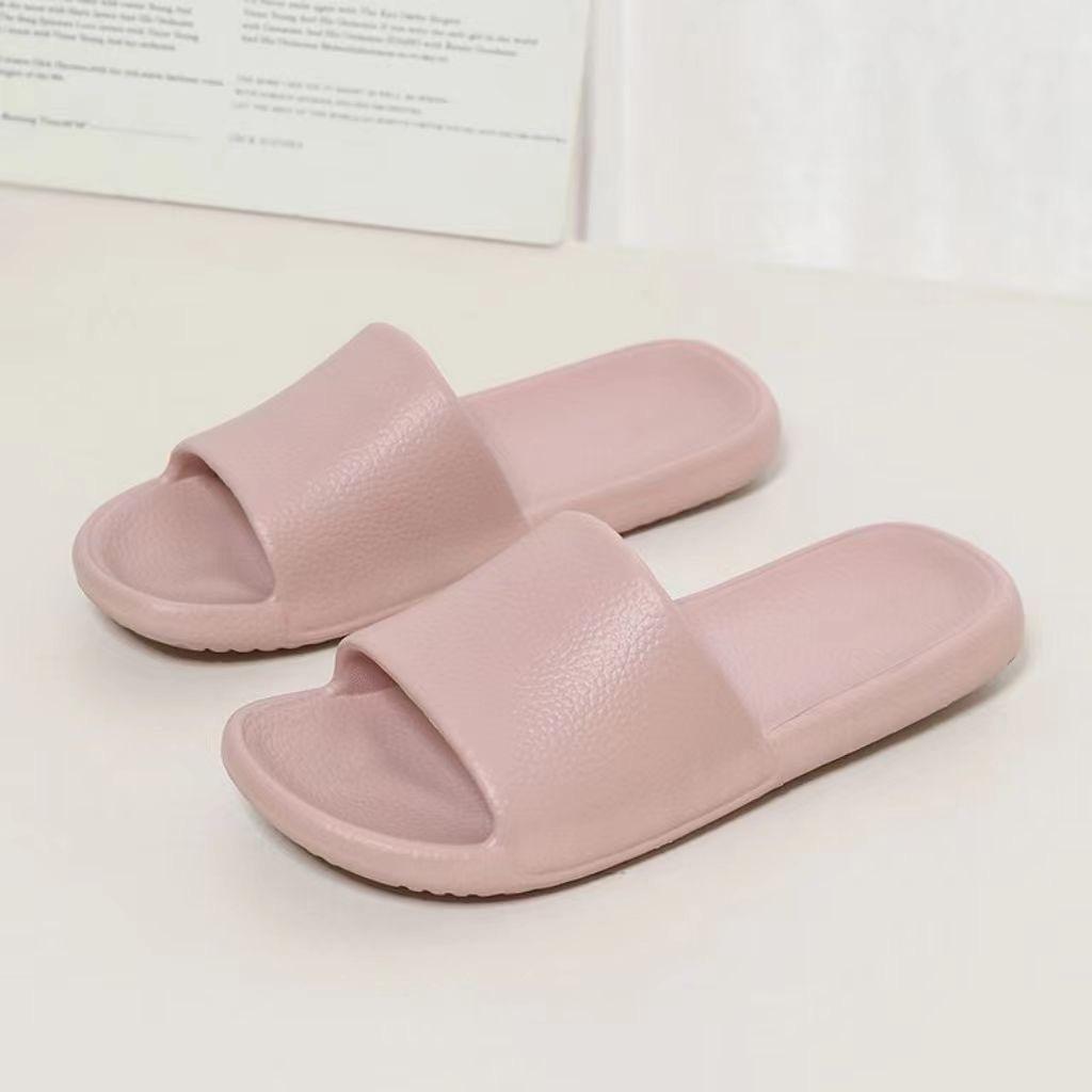Leather pattern cool slippers thick bottom men's and women's home non-slip bathroom non-smelly feet home indoor summer