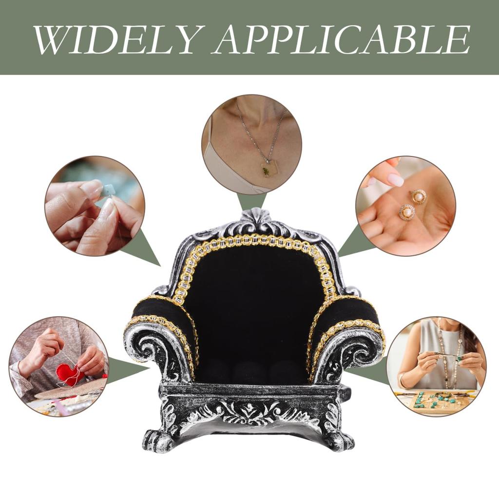 STOBOK Ring Jewelry Ring Display Jewelry Miniature Photography Ring Display Stand Stand, Sofa-Shaped, Black, Stand, Stand, Velvet-Look Storage,