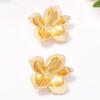Fashion casual light luxury niche alloy flower stud earrings elegant and versatile daily commuter women's earrings