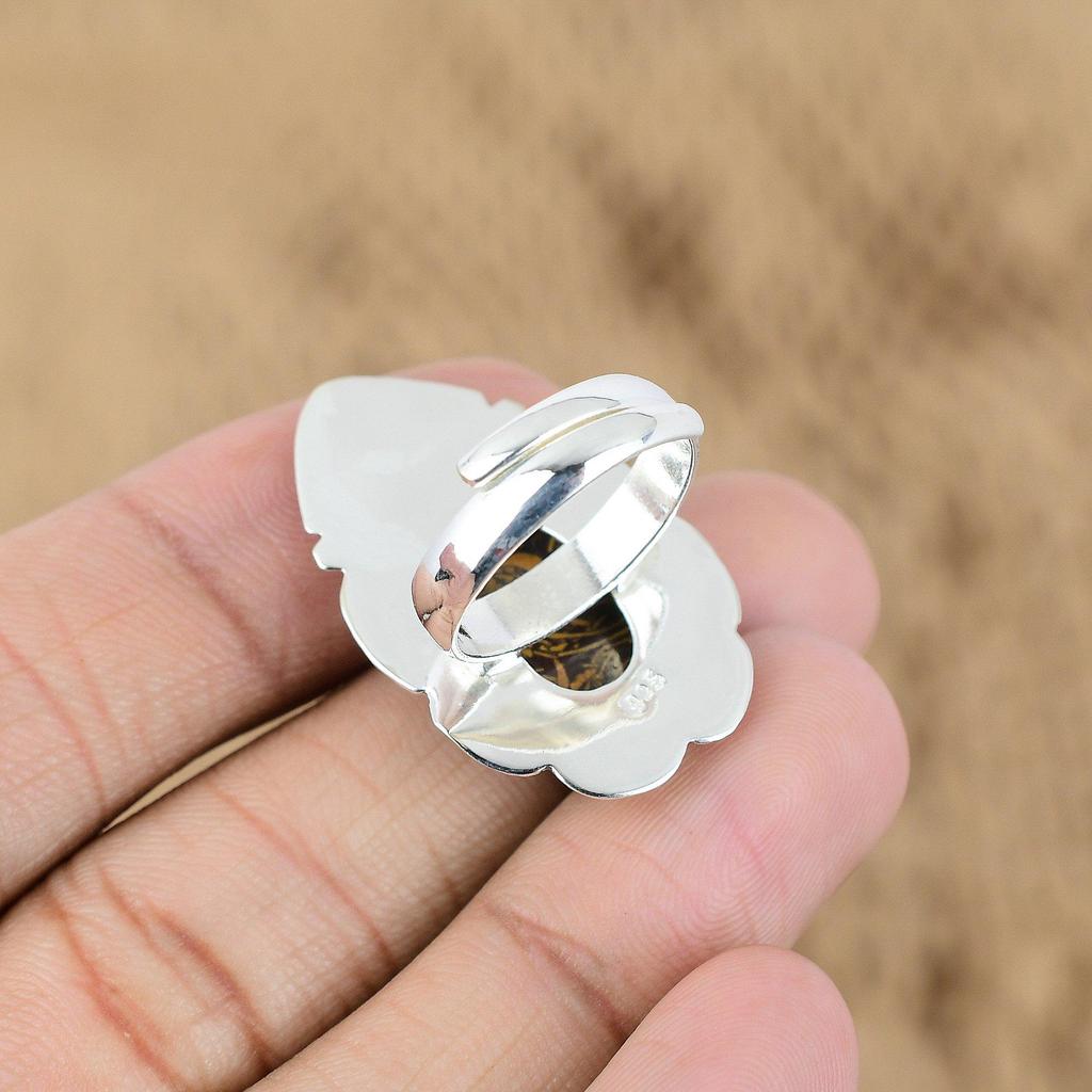 Dárek ke Dni matek Stříbro ryzosti Přírodní Mariam Jaspis Vícekamenný Prsten Šperk