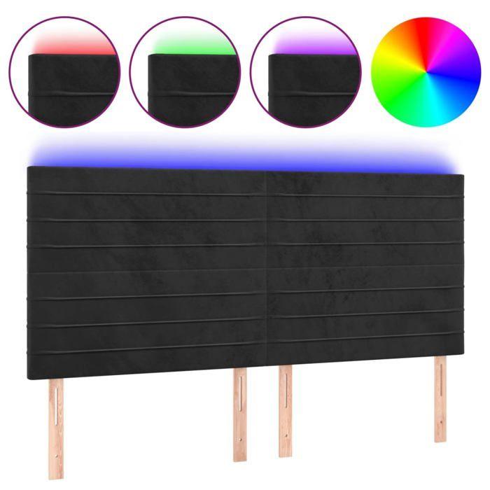 VidaXL LED Headboard Bedroom Furniture Double Bed Accessory Head of Bed Frame Interior Black 3122632