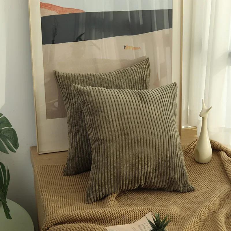 Soft Corduroy Flannel Pillow Cover Plush Cushion Case for Sofa Living Room Decor 30x50 40x40 45x45 50x50