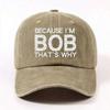 Unisex Adjustable Baseball Cap With Bob Letter Print - Lightweight Dad Hat Curved Brim Casual Outdoor Cap For Adults