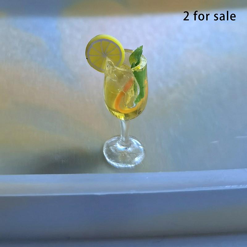 

2Pcs Mini Simulation Bubble Water Model 1:12 Dollhouse Miniature Cherry Ice Cream Cup Toy Kitchen Decoration as the picture
