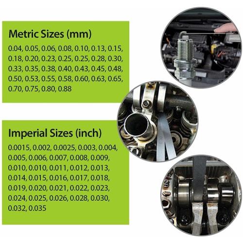 JUTOSU Thickness Gauge, 32-Piece Steel Feeler Gauge with Dual Marking, Metric & Imperial, 0.04-0.88 mm (0.04-0.88 mm)