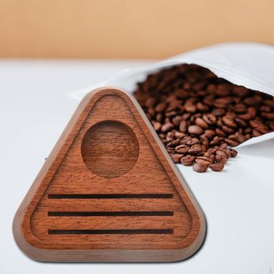 51/53/58mm Drewniany Uchwyt na Krążki Espresso Trójkątny Wielokrotnego Użytku Akcesorium Siatka do Dystrybucji Kawy