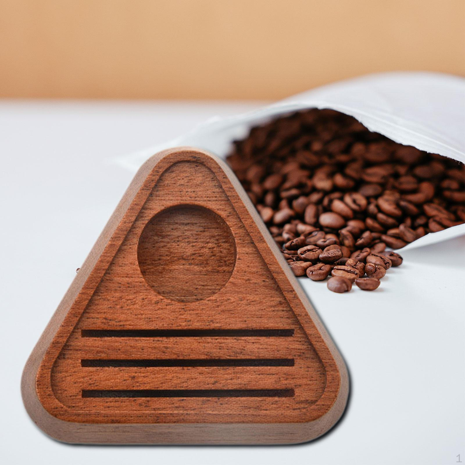 

51/53/58mm Wooden Espresso Disc Holder Triangle Reusable Accessory Coffee Distribution Net