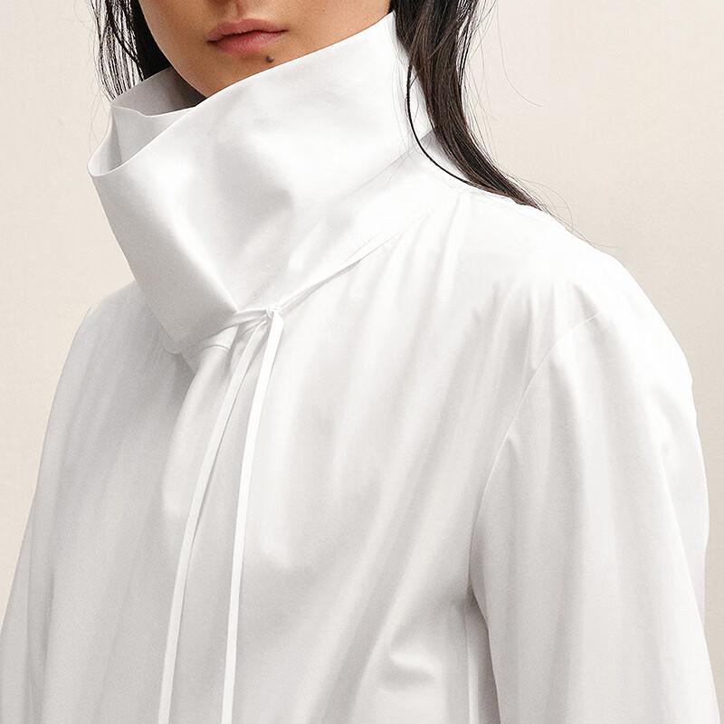 Less Cotton Long Sleeve Stand Collar Loose Shirt