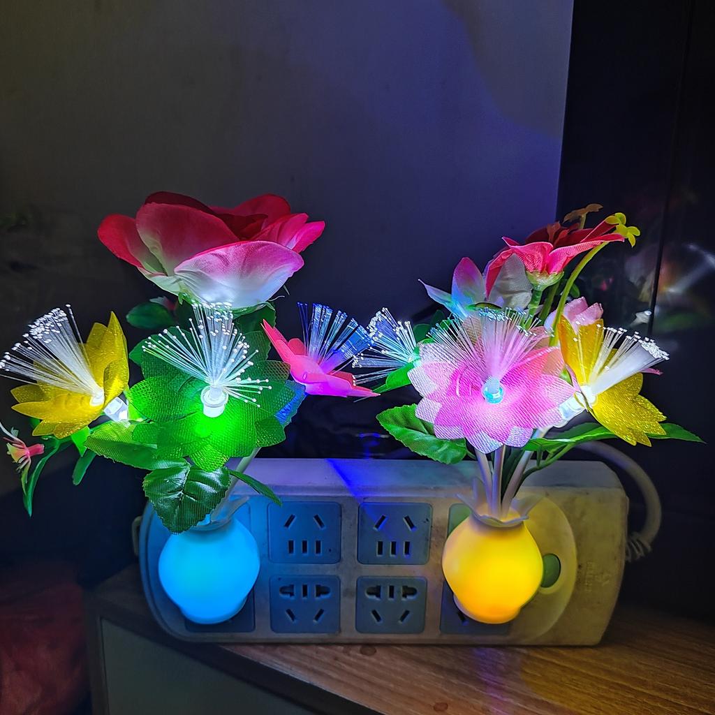 Intelligent Night Light Automatically Lights Up The Vase Fiber Optic Core Night Light Intelligent Light Control LED Energy-saving Beautiful Light