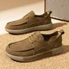 Hand-stitched Suede Leather Casual Shoes Outdoor Light Mens Loafers Luxury Non-slip Walking Shoes High Quality Driving Loafers