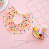 Pet Polka Dot Lace Bib Birthday Products Cat Dog Korean Color Polka Dot Collar INS Headgear