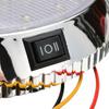 12V 46 LED Round Car Roof Light Lamp Chrome Carbon Look Interior Super Bright with ON/OFF Switch For Camper Van Caravan Boat RV